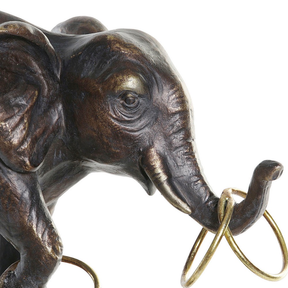 Prydnadsfigur DKD Home Decor Svart Gyllene Elefant Modern 31 x 13 x 41 cm - 3
