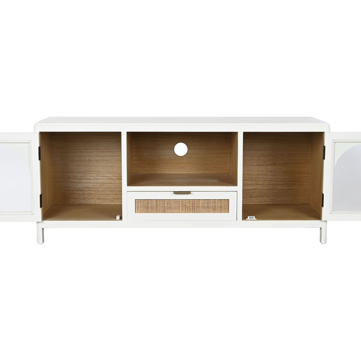 TV-möbler Home ESPRIT Vit Glas Paulowniaträ 120 x 40 x 50 cm - 8