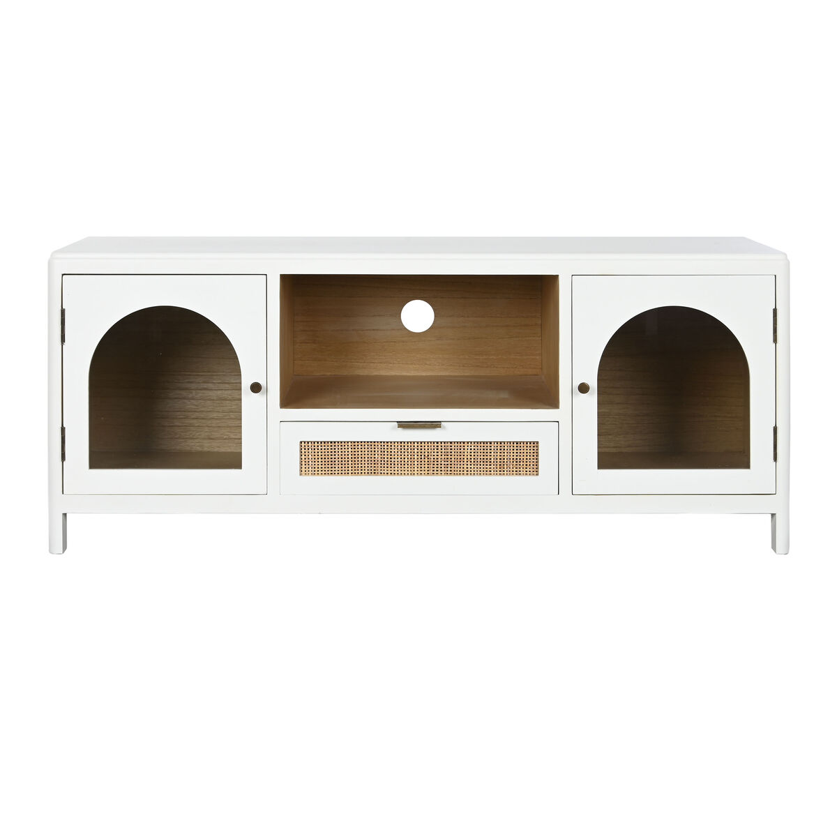 TV-möbler Home ESPRIT Vit Glas Paulowniaträ 120 x 40 x 50 cm - 3