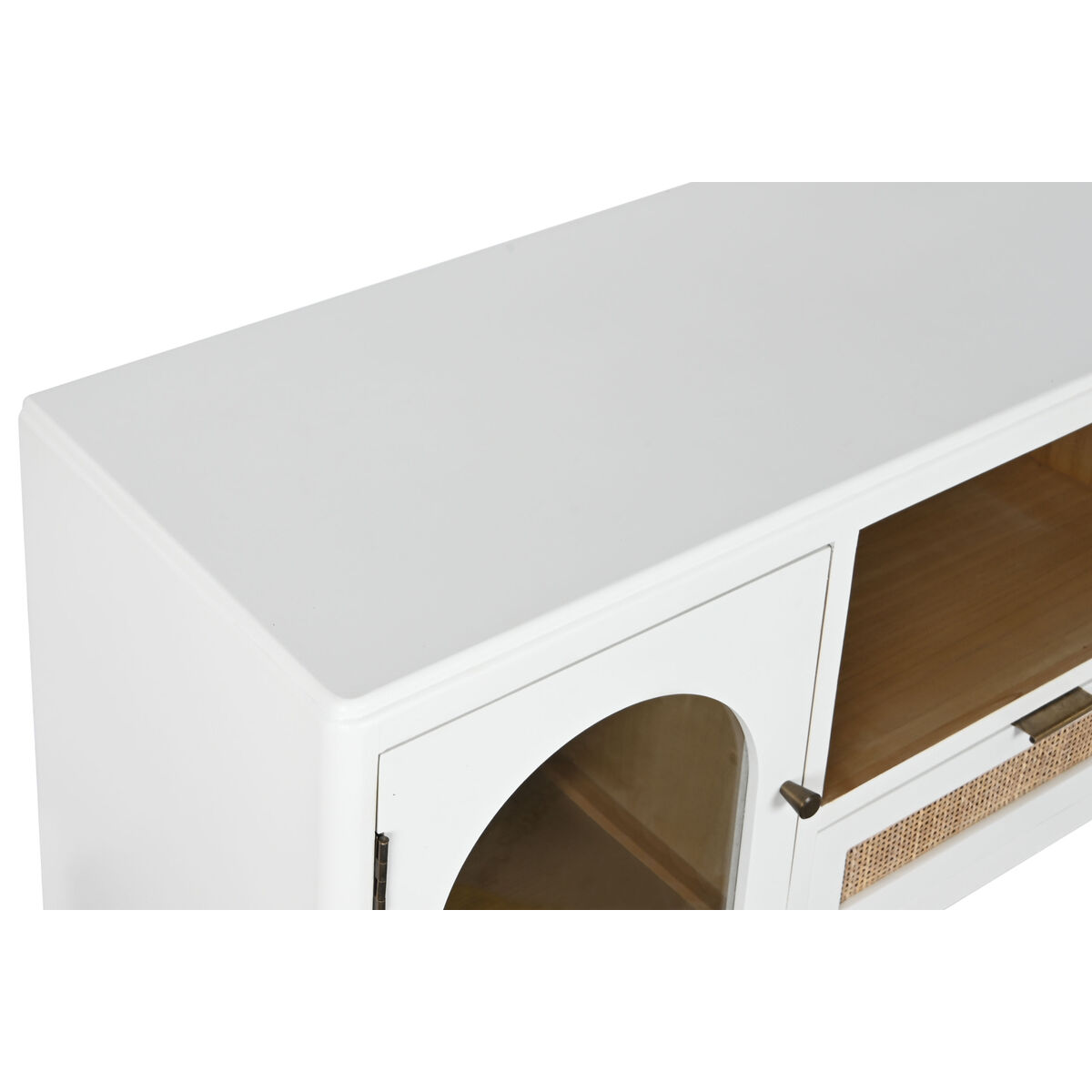 TV-möbler Home ESPRIT Vit Glas Paulowniaträ 120 x 40 x 50 cm - 9