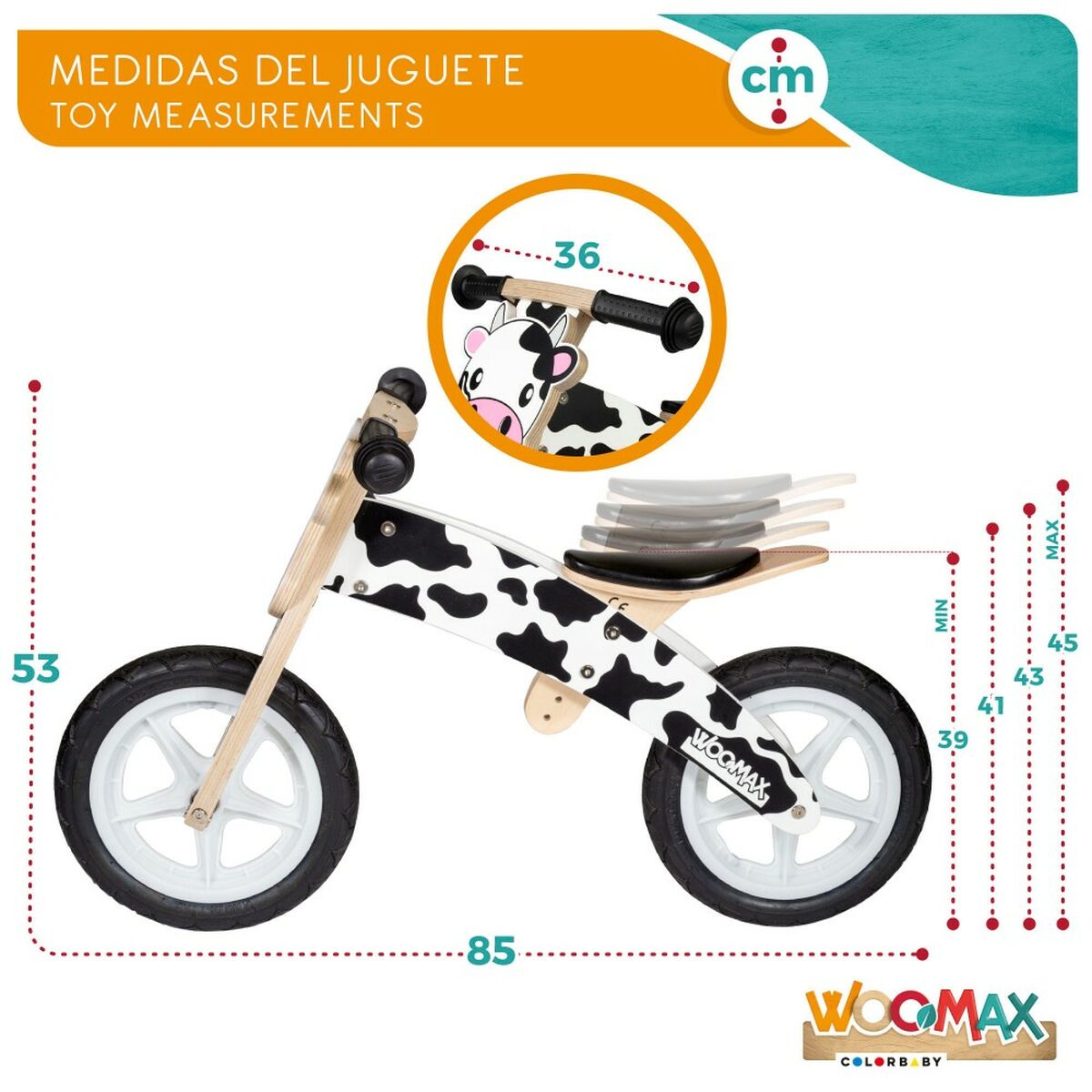 Barncykel Woomax Ko 12" Utan pedaler - 4