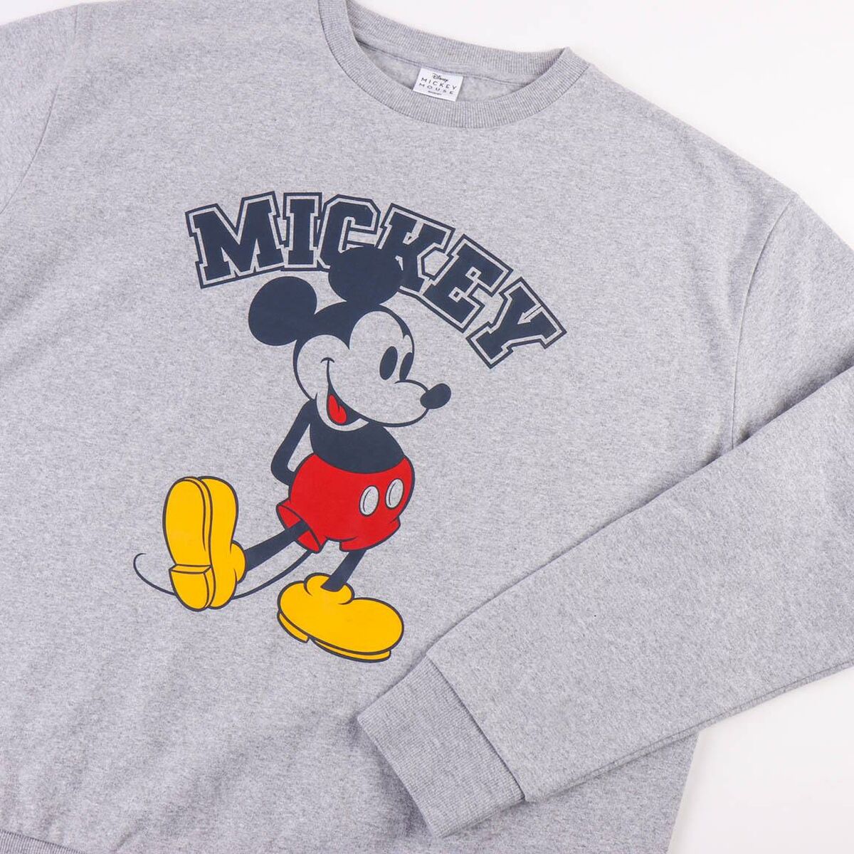 Tröja utan huva Unisex Mickey Mouse Grå - 6