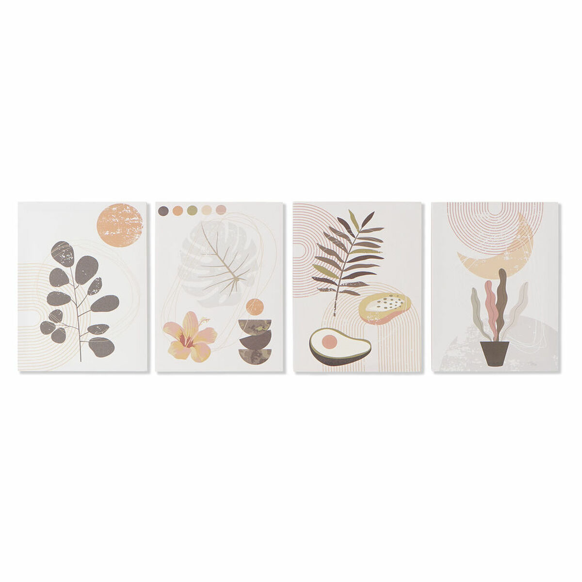 Kanvas DKD Home Decor Kanvas Trä MDF 30 x 1,8 x 40 cm (4 Delar)