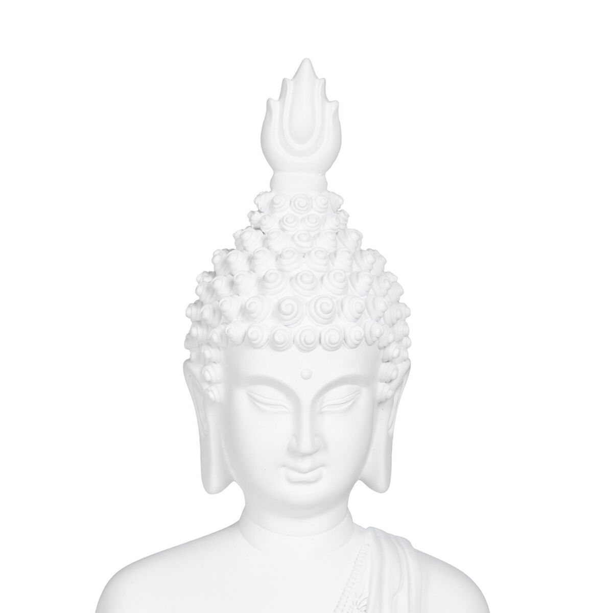 Prydnadsfigur Vit Buddha 24 x 14,2 x 41 cm - 4