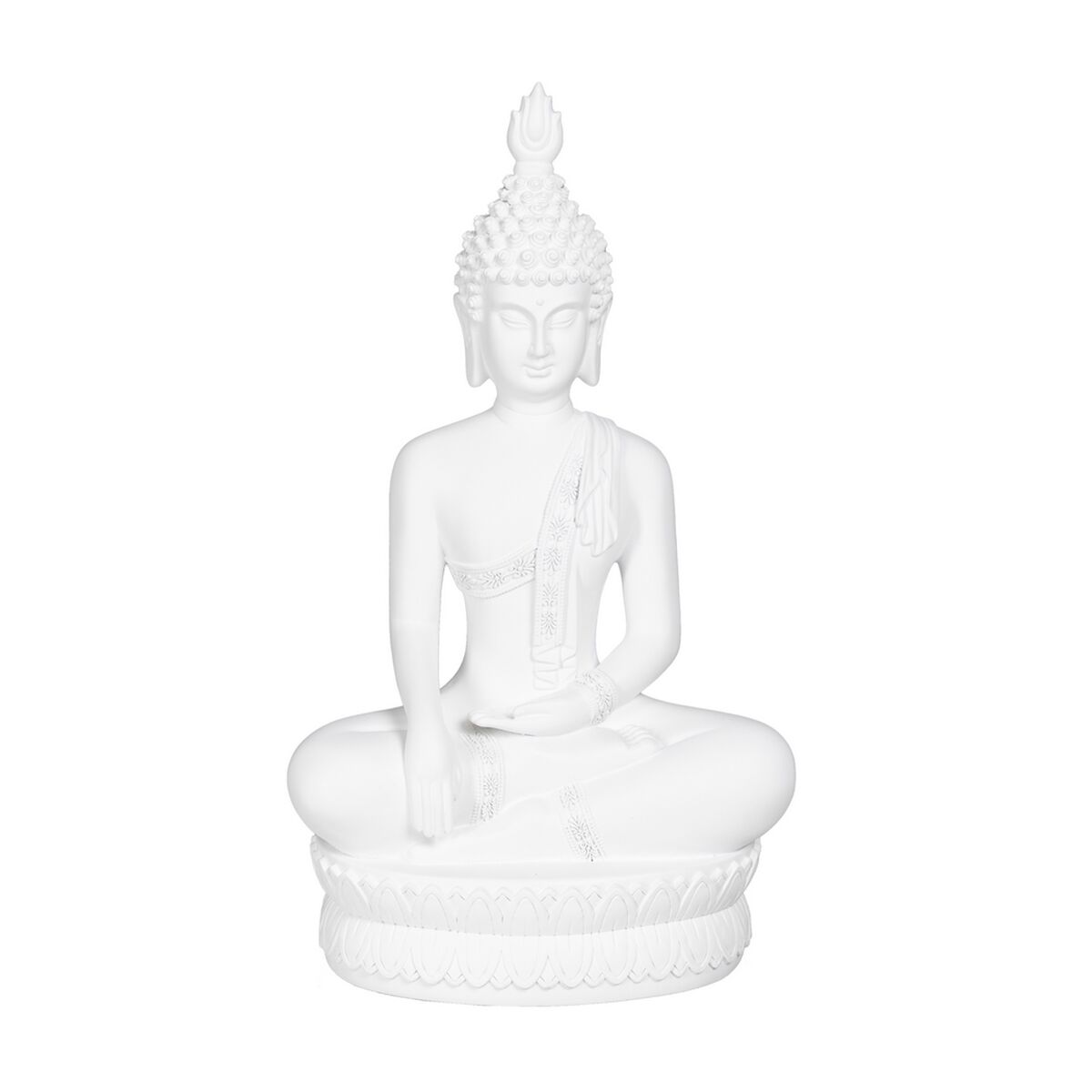 Prydnadsfigur Vit Buddha 24 x 14,2 x 41 cm