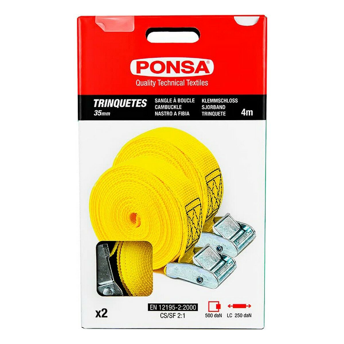 Spärrhake Ponsa 027,048,035,108 Gul 35 mm x 4 m 2 antal - 3