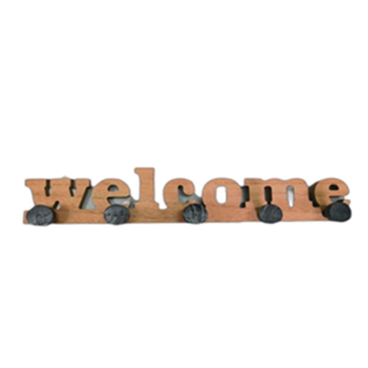 Väggmonterad rockhängare Versa Welcome Vit Trä MDF 4 X 5,5 X 34,5 CM