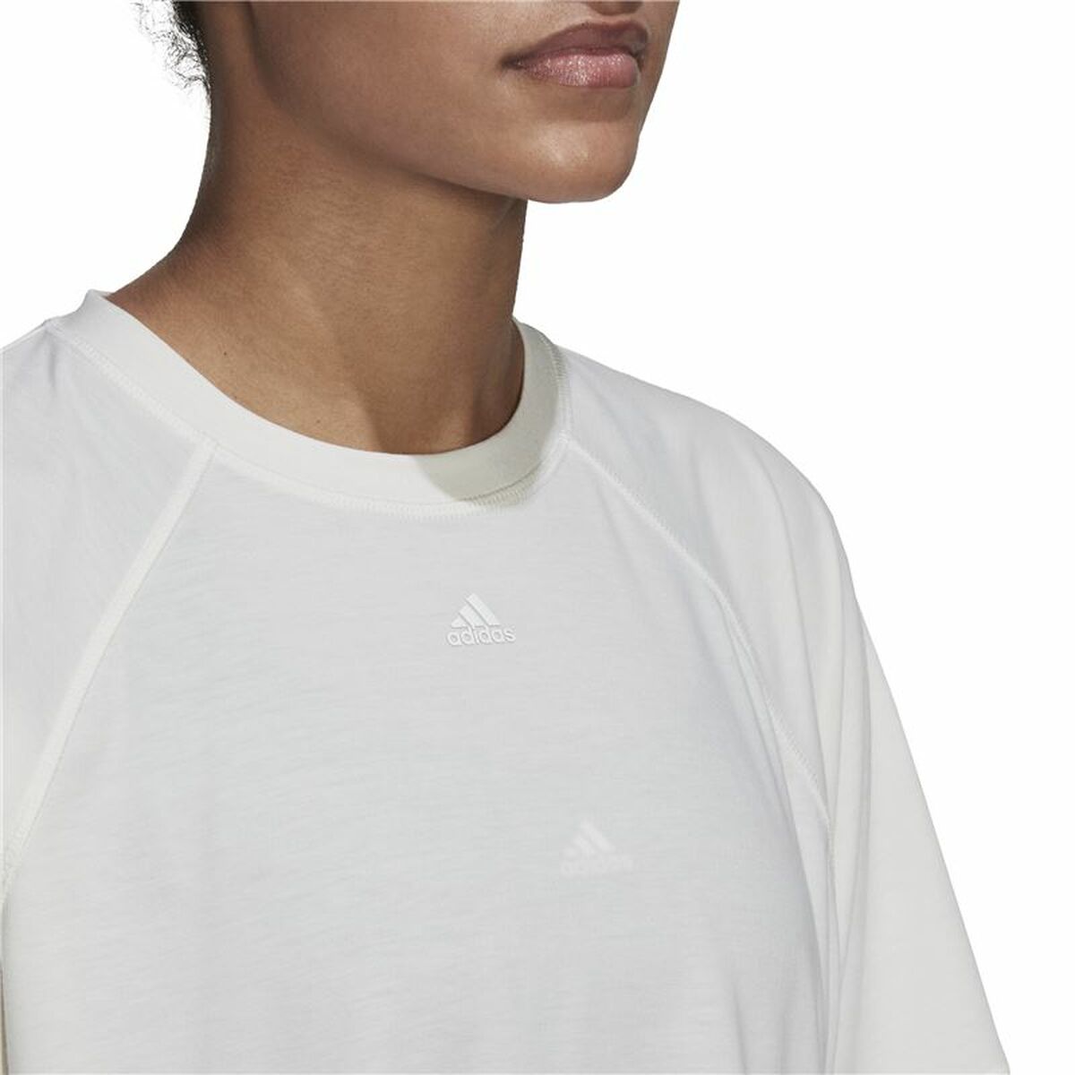 T-shirt med kortärm Dam Adidas Aeroready Wrap-Back Vit - 3