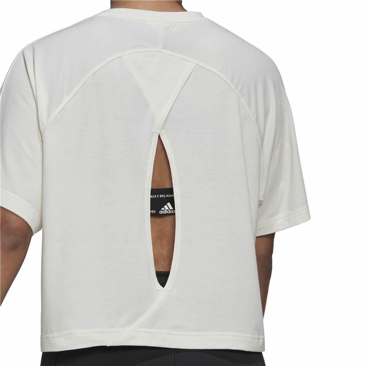 T-shirt med kortärm Dam Adidas Aeroready Wrap-Back Vit - 2