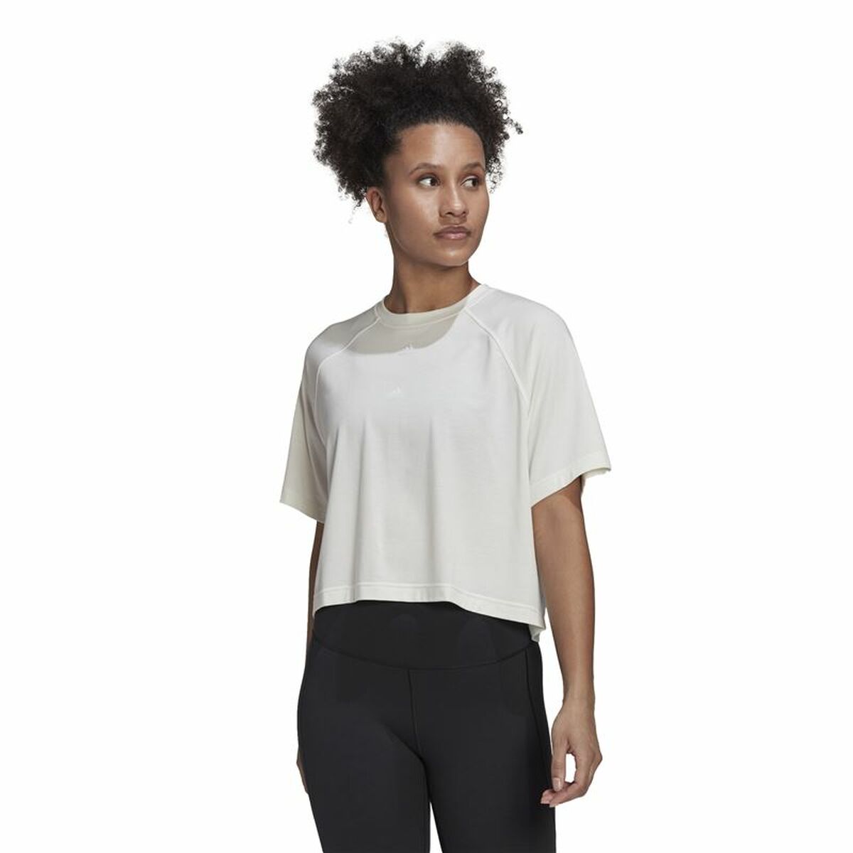 T-shirt med kortärm Dam Adidas Aeroready Wrap-Back Vit - 6