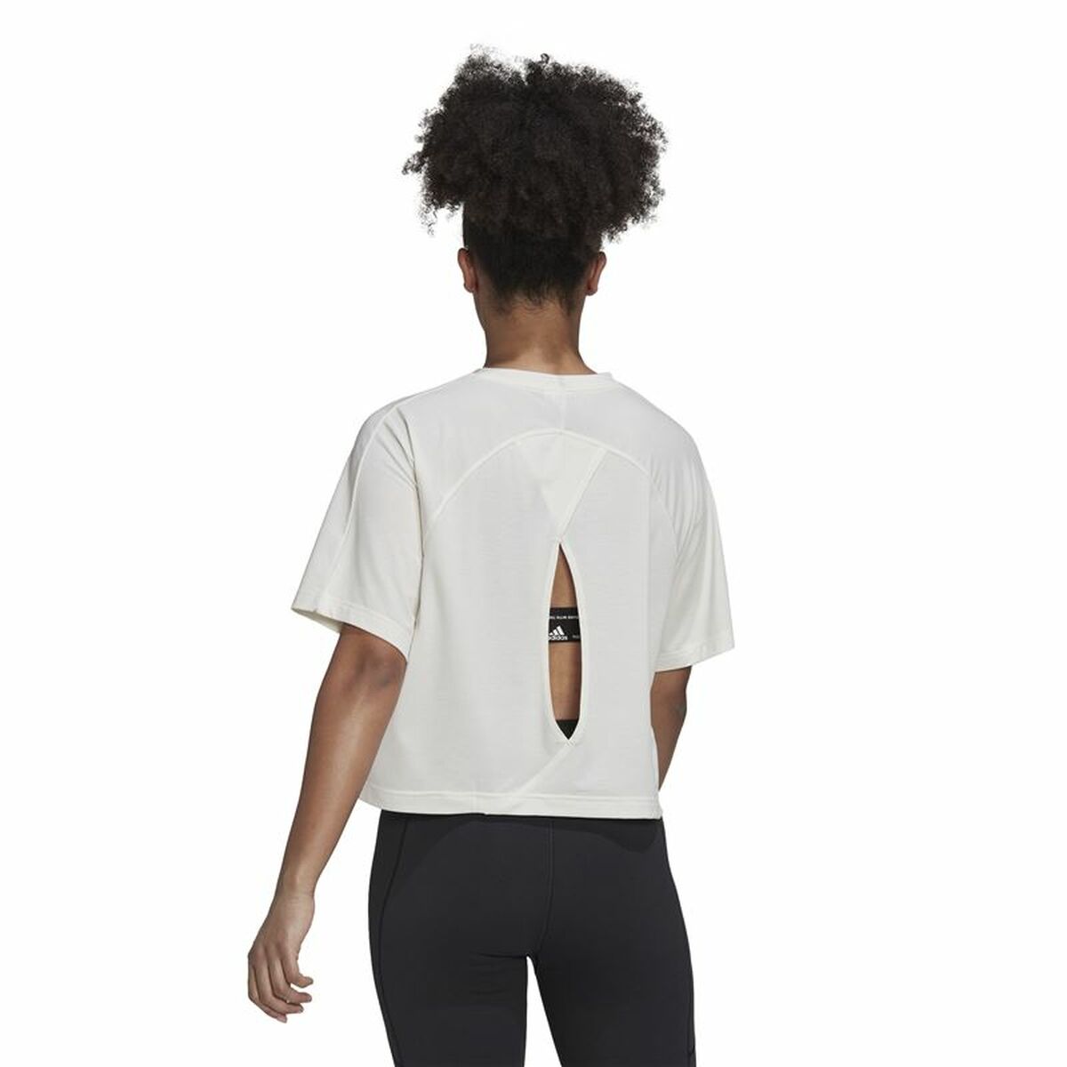 T-shirt med kortärm Dam Adidas Aeroready Wrap-Back Vit - 5