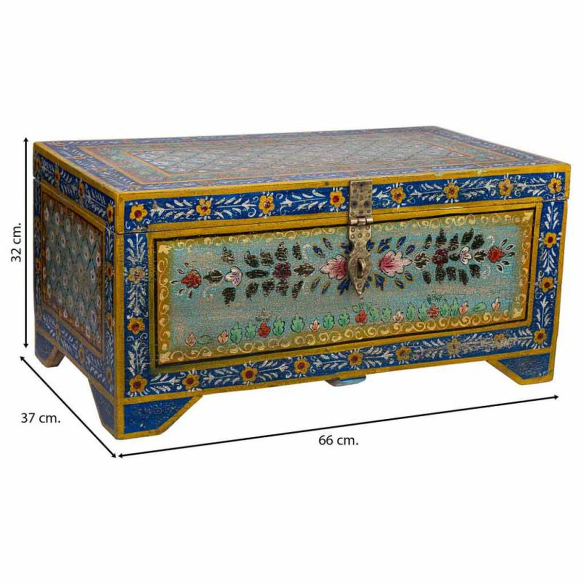 Koffert Alexandra House Living Multicolour Mangoträ 37 x 32 x 66 cm Traditionell stil - 3