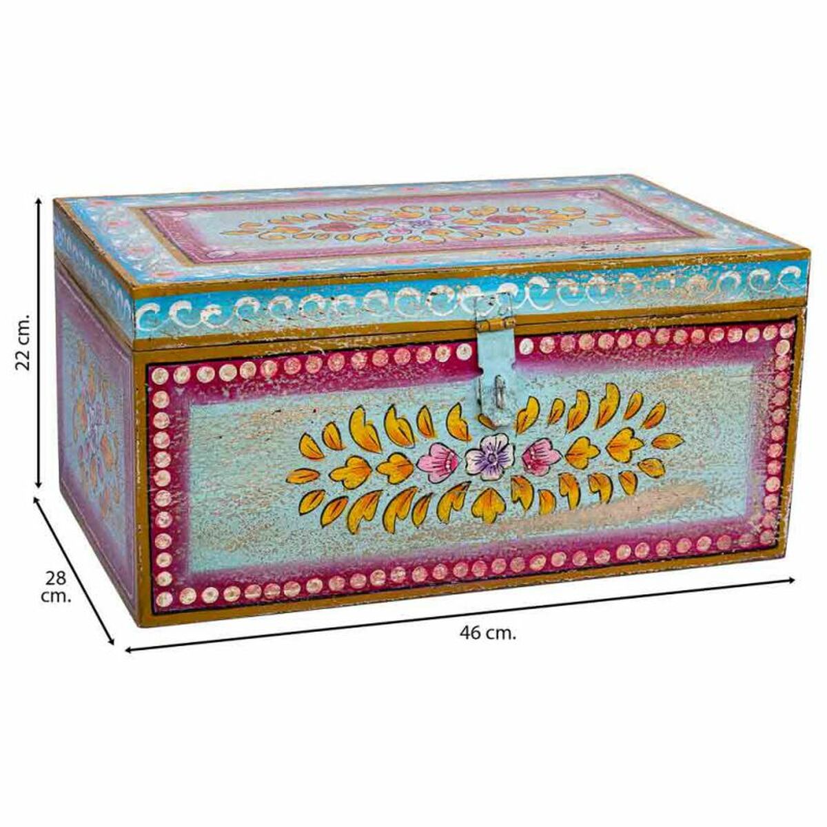 Koffert Alexandra House Living Multicolour Mangoträ 28 x 22 x 46 cm Traditionell stil - 3