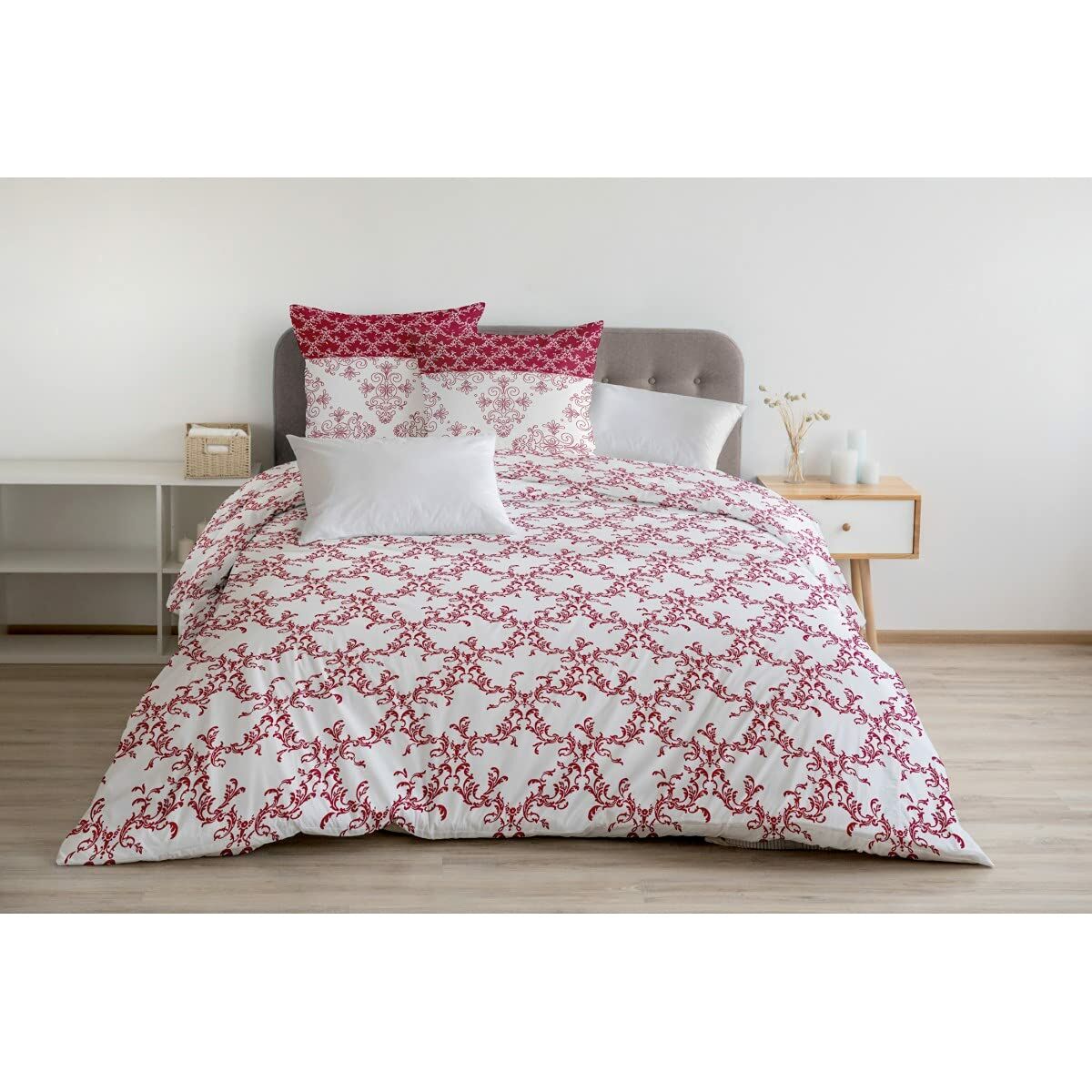 Täckslagsset HOME LINGE PASSION Vit Bordeaux 220 x 240 cm 3 Delar - 5