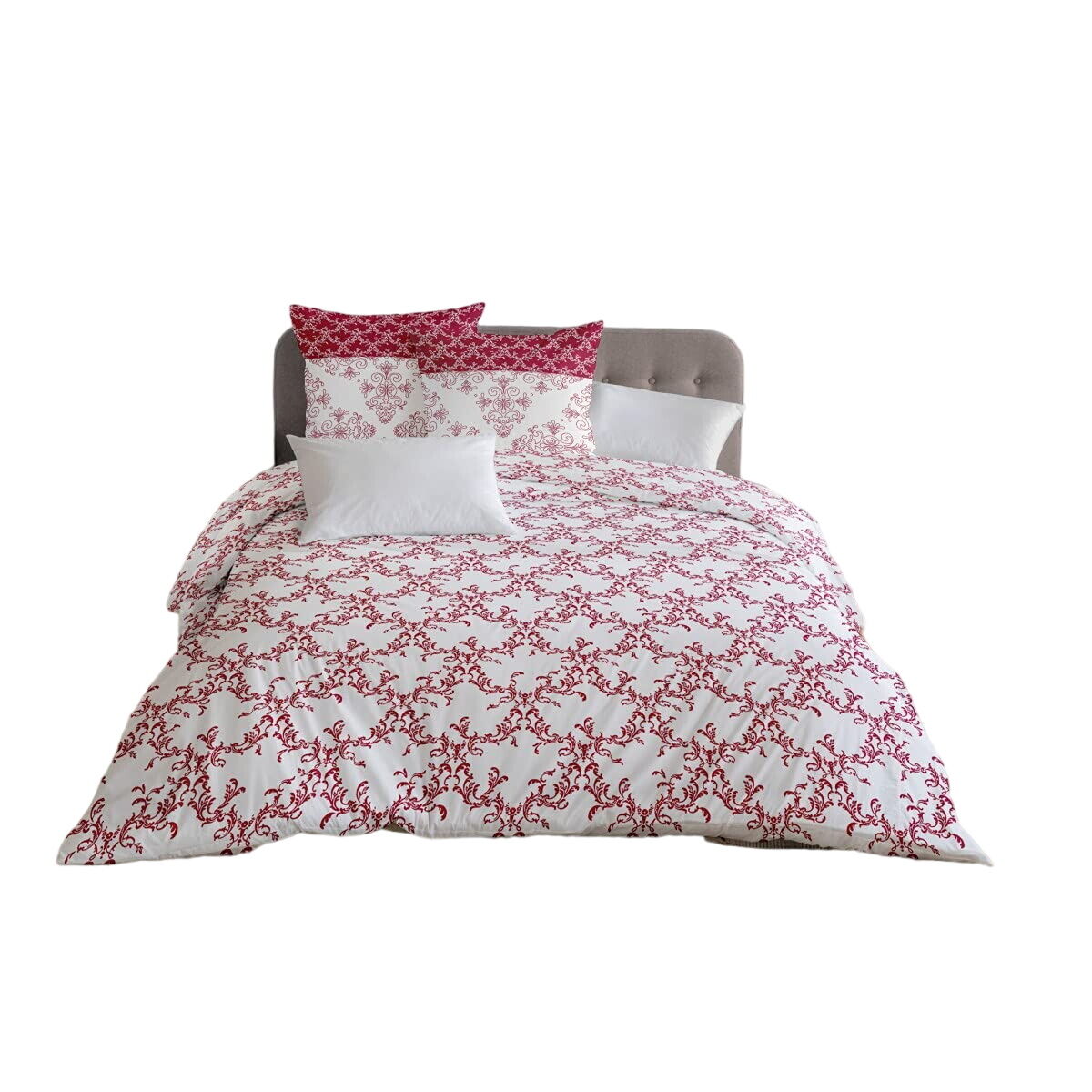 Täckslagsset HOME LINGE PASSION Vit Bordeaux 220 x 240 cm 3 Delar