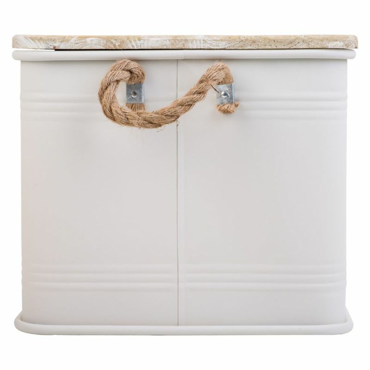 Koffert Alexandra House Living Cargo Vit Hampa Metall Granträ 38 x 60 x 33 cm - 6