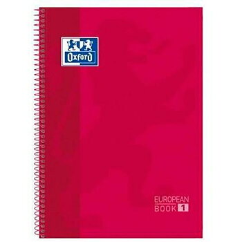 Bok med ringar Oxford Classic Europeanbook 1 Röd A4+ 80 Blad 5 Delar (2 antal)