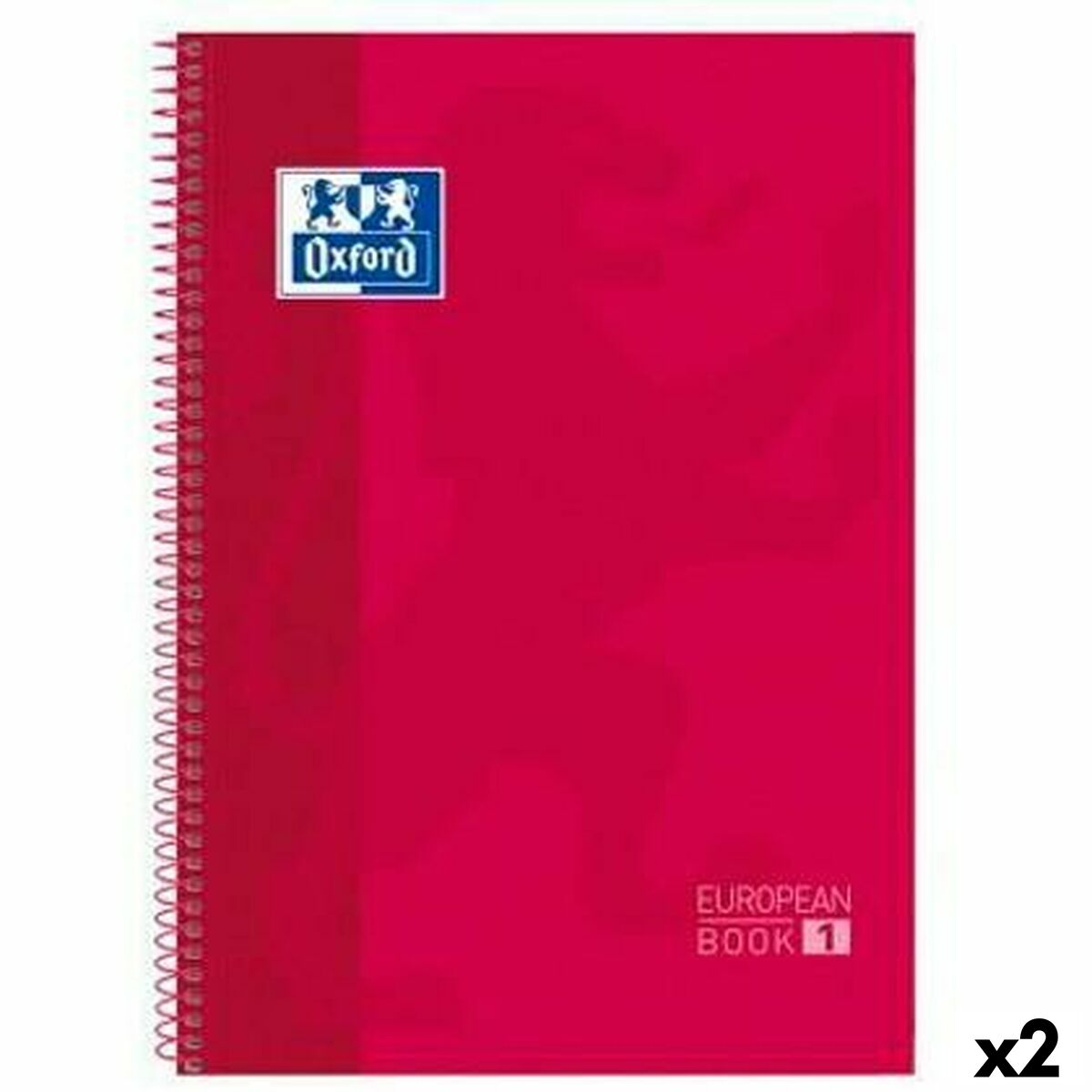 Bok med ringar Oxford Classic Europeanbook 1 Röd A4+ 80 Blad 5 Delar (2 antal)