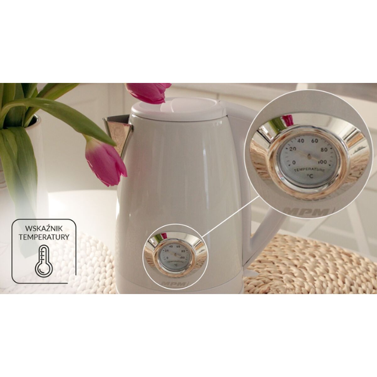 Vattenkokare Mpm MCZ-108 Vit Rostfritt stål 1500 W 1,7 L - 4