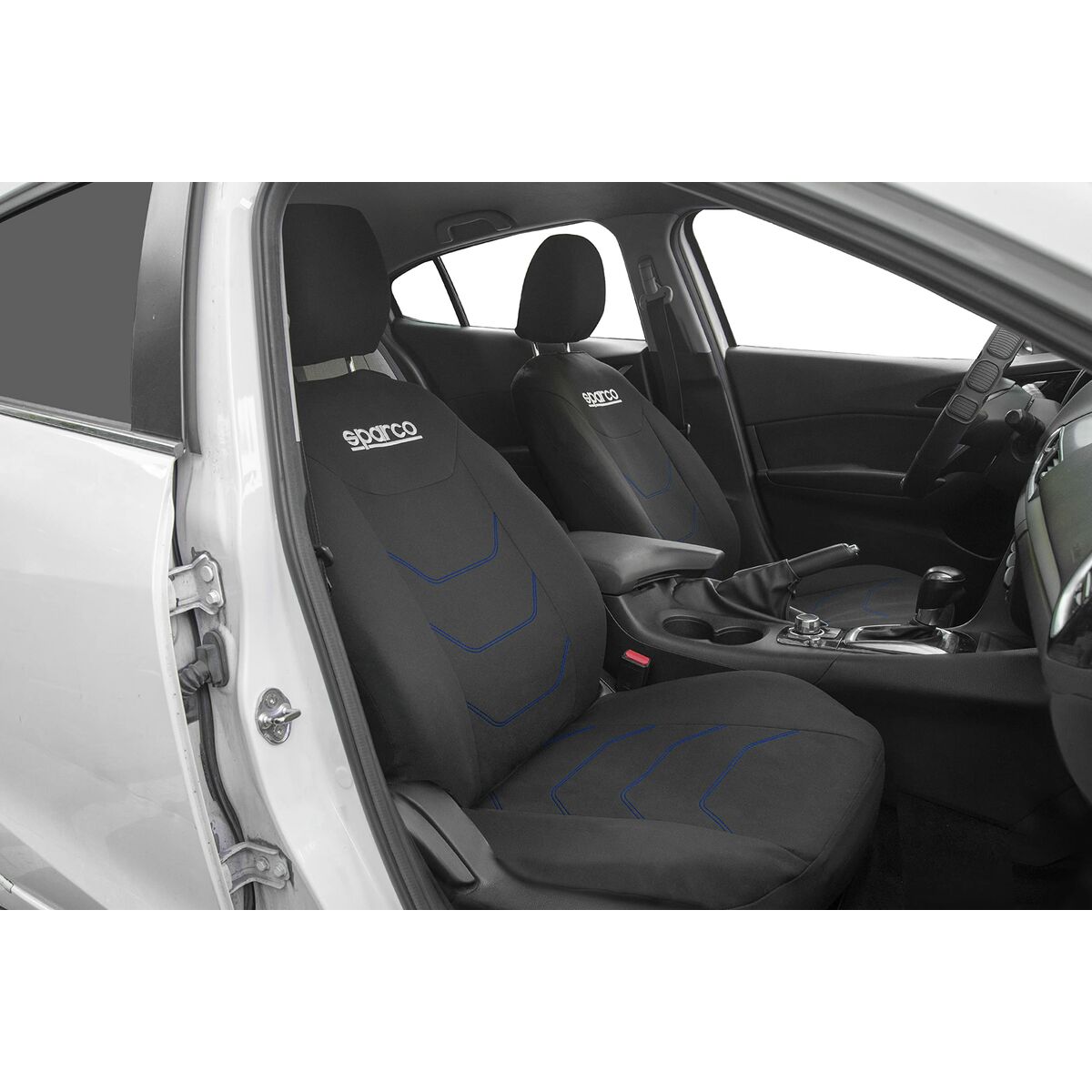 Uppsättning av sätesöverdrag Sparco Corsa Svart/Blå - 3