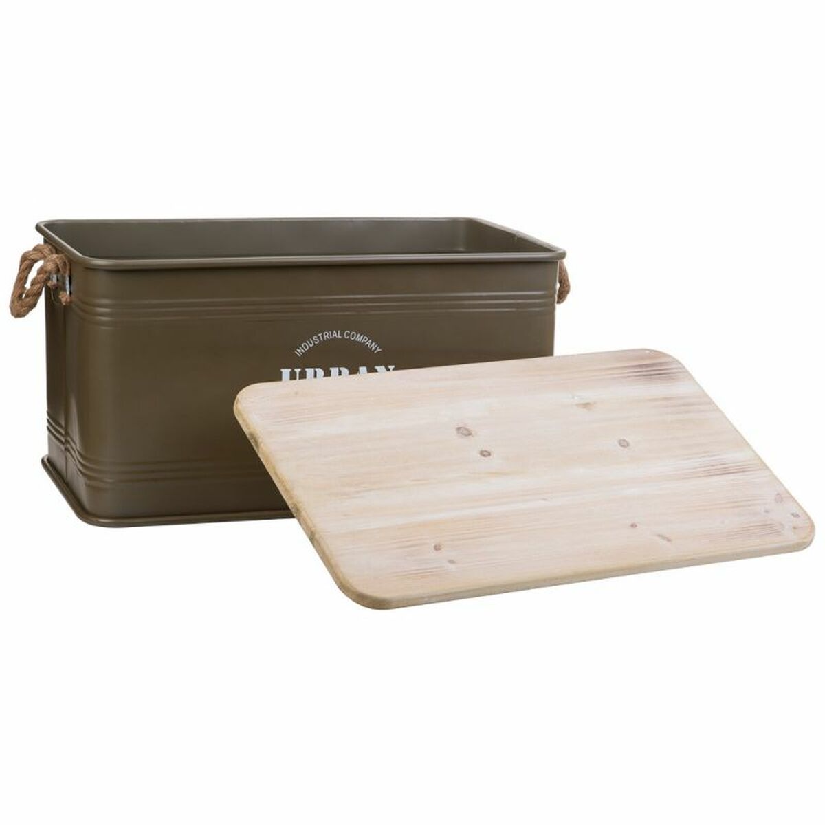 Koffert Alexandra House Living Urban Grön Hampa Metall Granträ 38 x 60 x 33 cm - 6