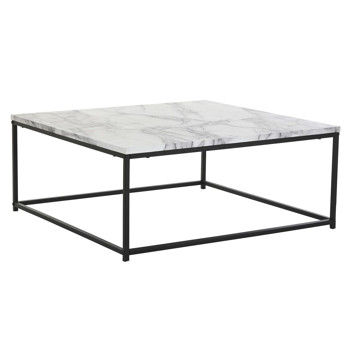 Soffbord DKD Home Decor Vit Svart Metall Trä MDF 80 x 80 x 34 cm - 4
