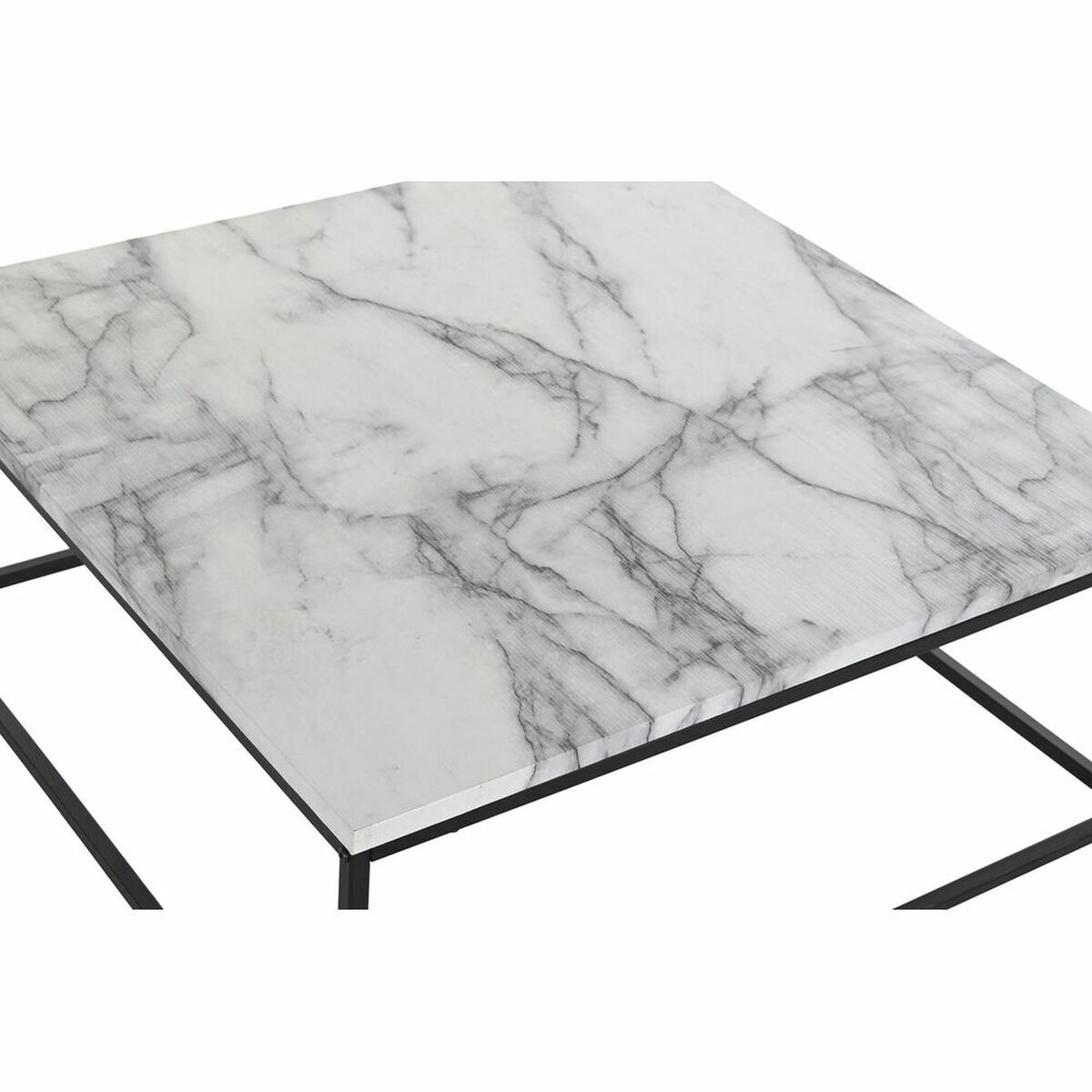 Soffbord DKD Home Decor Vit Svart Metall Trä MDF 80 x 80 x 34 cm - 6
