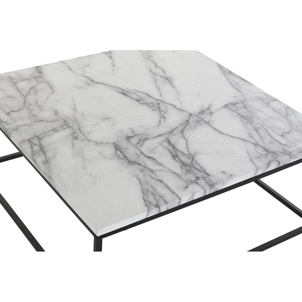 Soffbord DKD Home Decor Vit Svart Metall Trä MDF 80 x 80 x 34 cm - 3