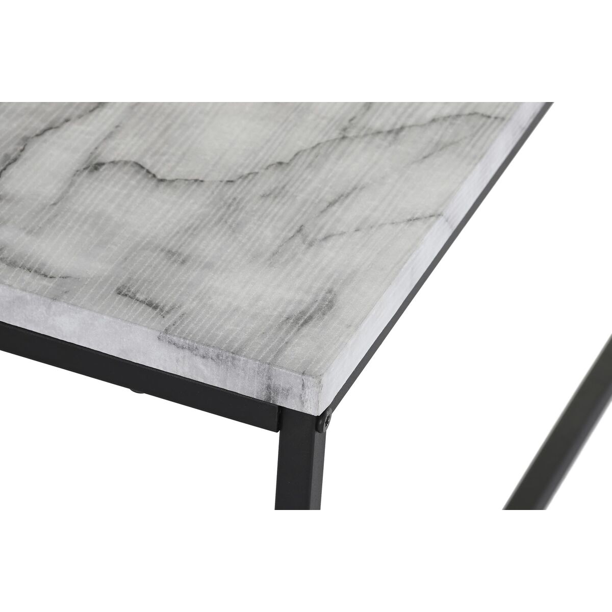 Soffbord DKD Home Decor Vit Svart Metall Trä MDF 80 x 80 x 34 cm - 2