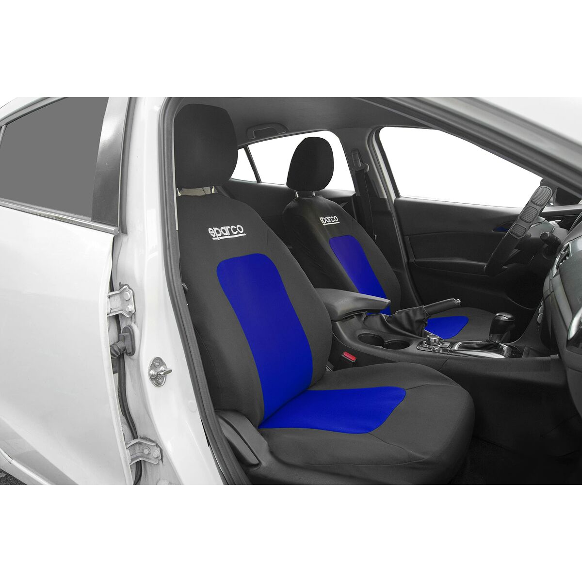 Uppsättning av sätesöverdrag Sparco Sport Svart/Blå - 3
