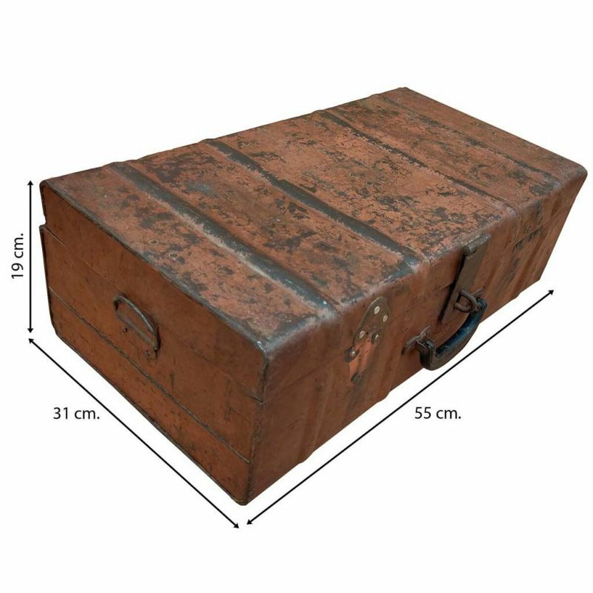 Dekorativ resväska Alexandra House Living Brun Järn Traditionell stil 31 x 19 x 55 cm - 4