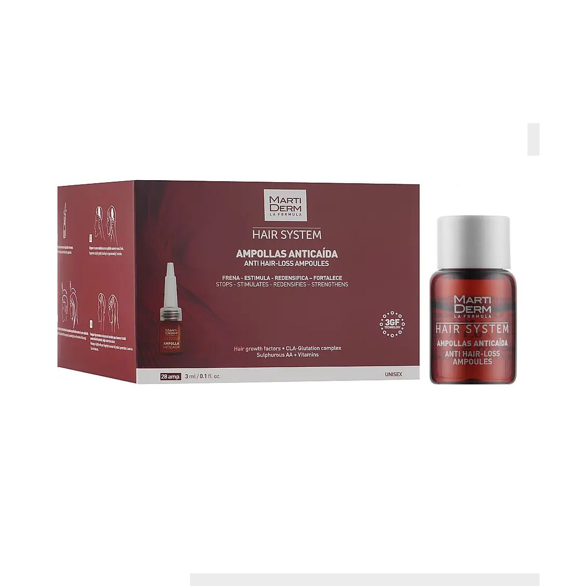 Anti-håravfall ampuller Martiderm HAIR SYSTEM 3 ml