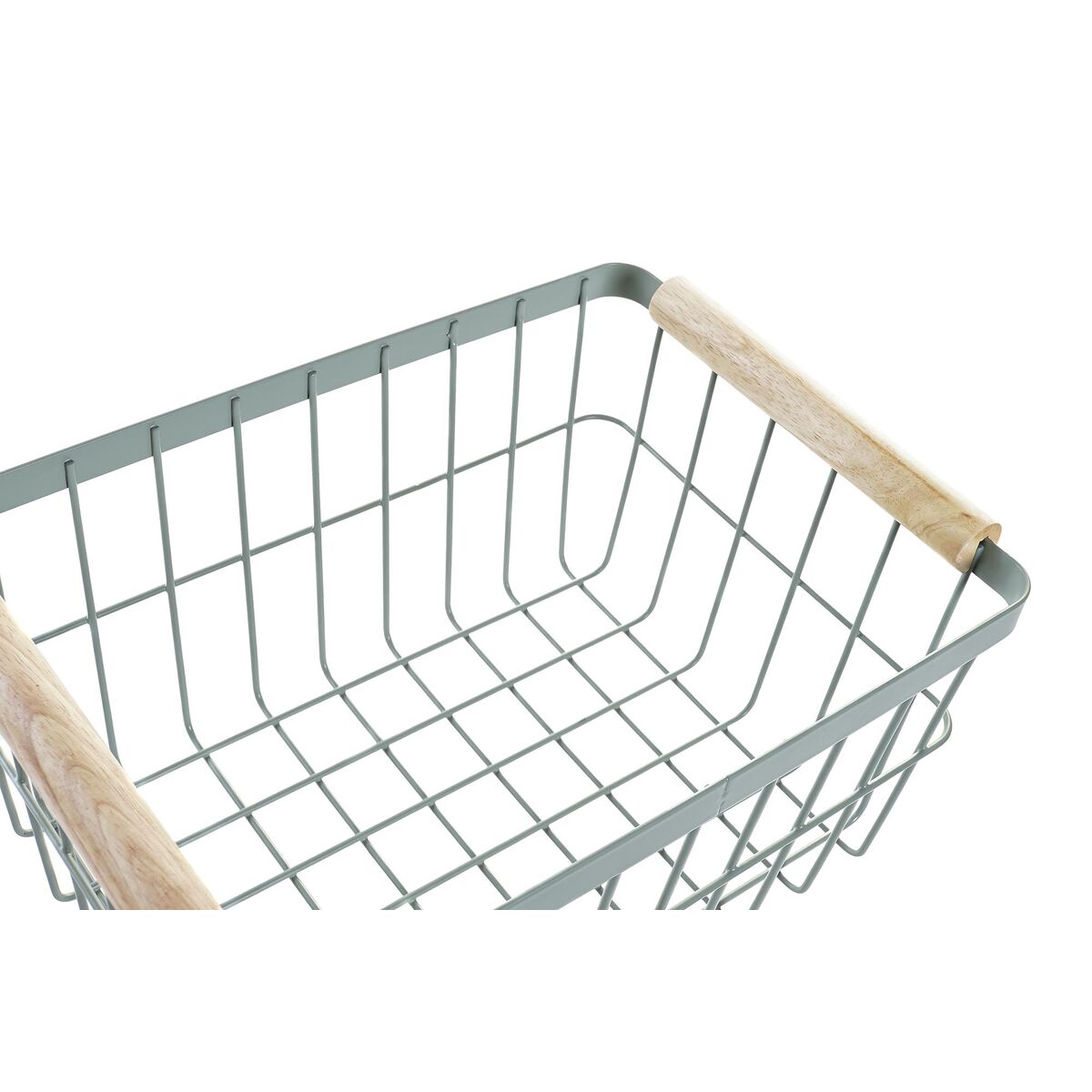 Nätkorgar DKD Home Decor Grön Beige Metall Furu Vintage 30,5 x 20 x 14,5 cm (2 antal) - 7