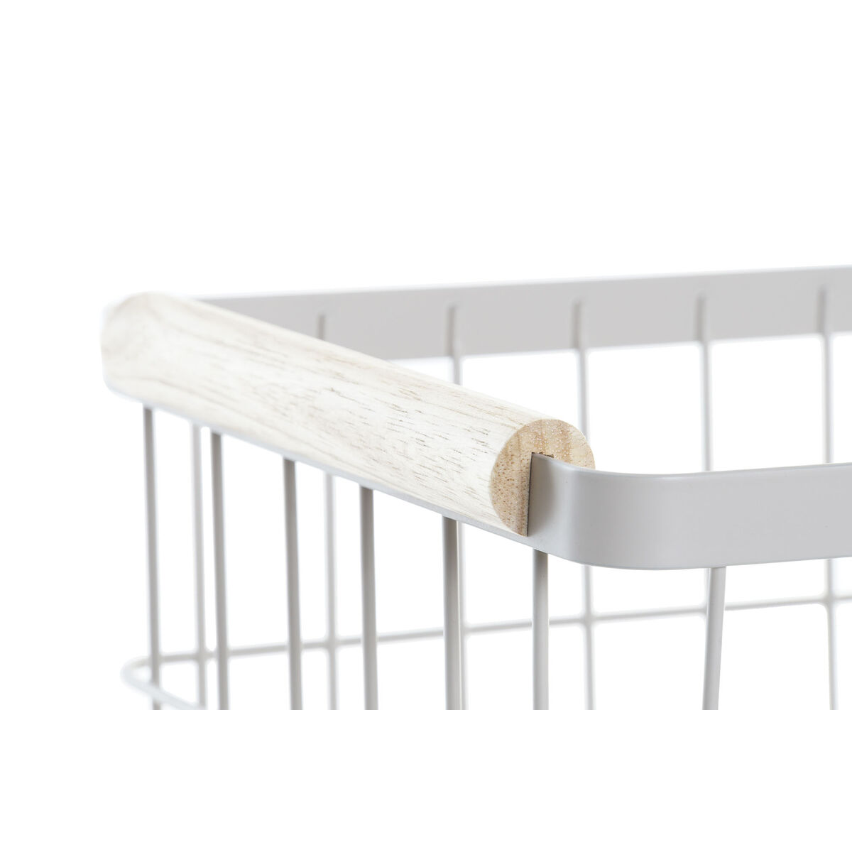Nätkorgar DKD Home Decor Grön Beige Metall Furu Vintage 30,5 x 20 x 14,5 cm (2 antal) - 3