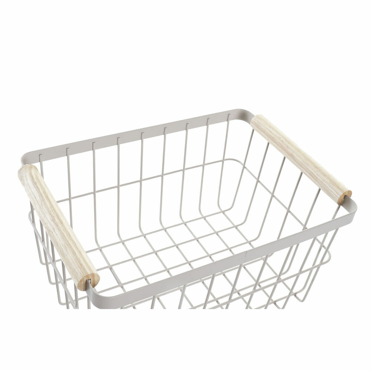 Nätkorgar DKD Home Decor Grön Beige Metall Furu Vintage 30,5 x 20 x 14,5 cm (2 antal) - 9