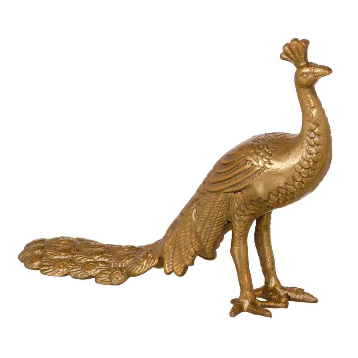 Prydnadsfigur 26 x 7 x 19 cm Gyllene Påfågel - 2