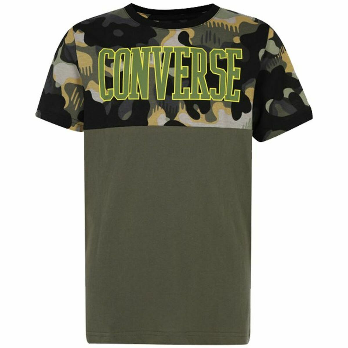 Barn T-shirt med kortärm Converse Blocked Camo Gul - 4