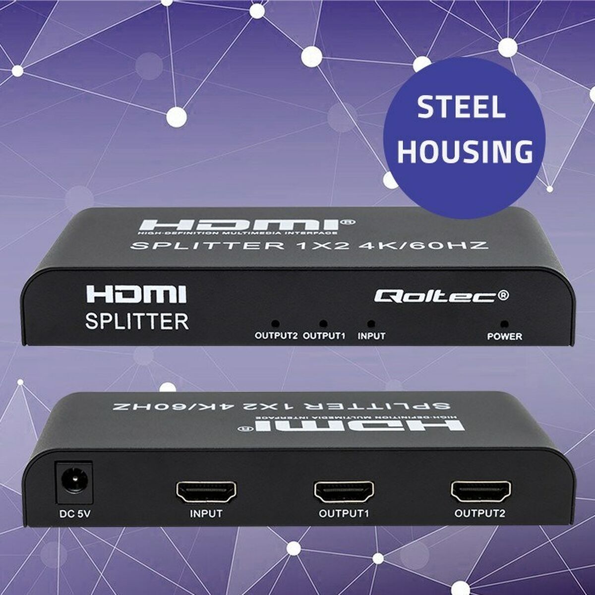 HDMI-Brytare Qoltec 51797 Svart - 3