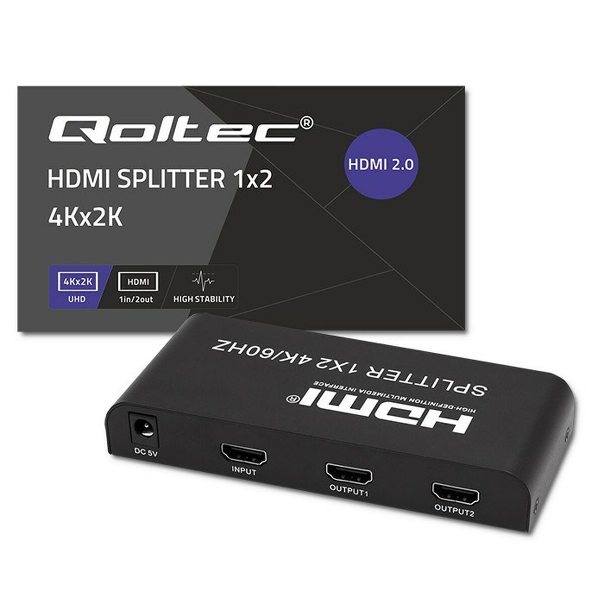 HDMI-Brytare Qoltec 51797 Svart
