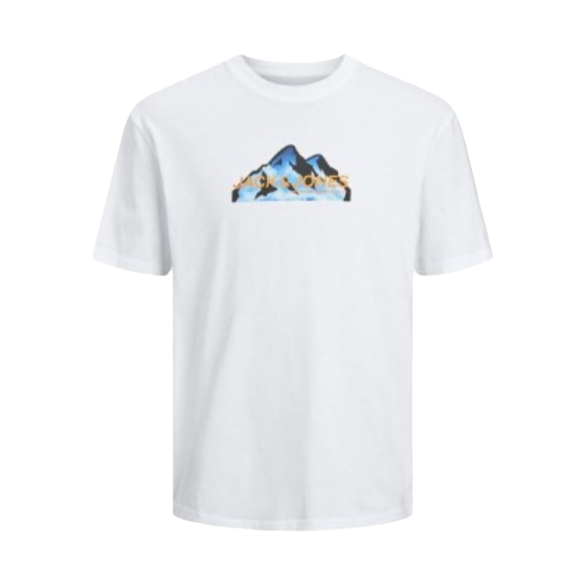 T-shirt med kortärm Herr Jack & Jones JCOMOUNTAIN LOGO TEE SS CREW NECK 12262220 Vit