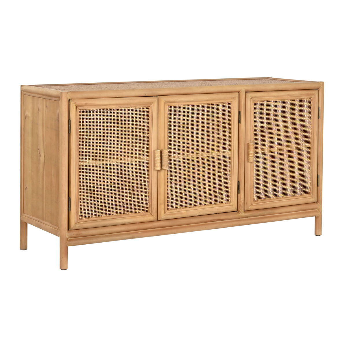 Skänk Home ESPRIT Ljusbrun Rattan Gran 120 x 40 x 65 cm