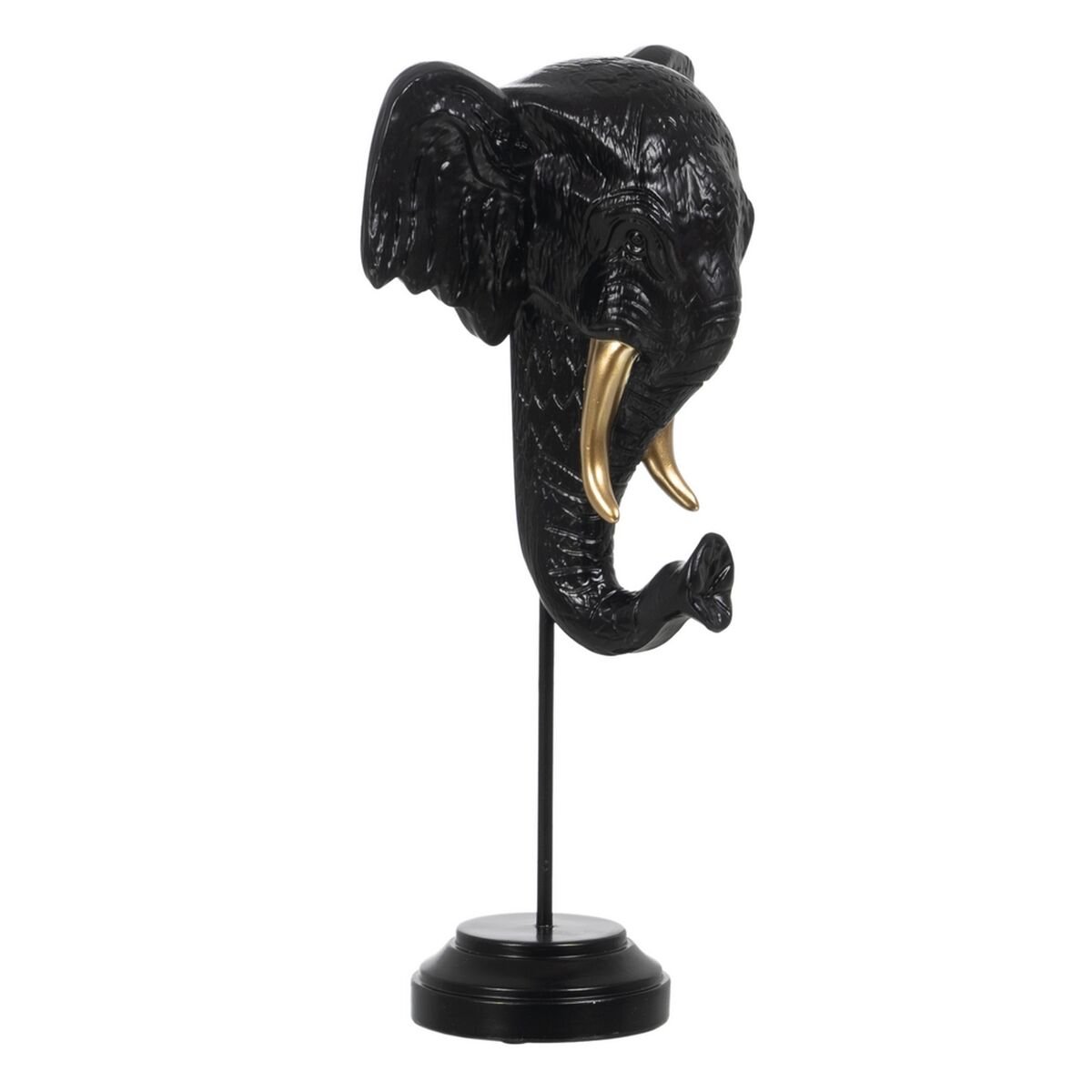 Prydnadsfigur Svart Gyllene Elefant 20,5 x 14,3 x 35,5 cm - 2