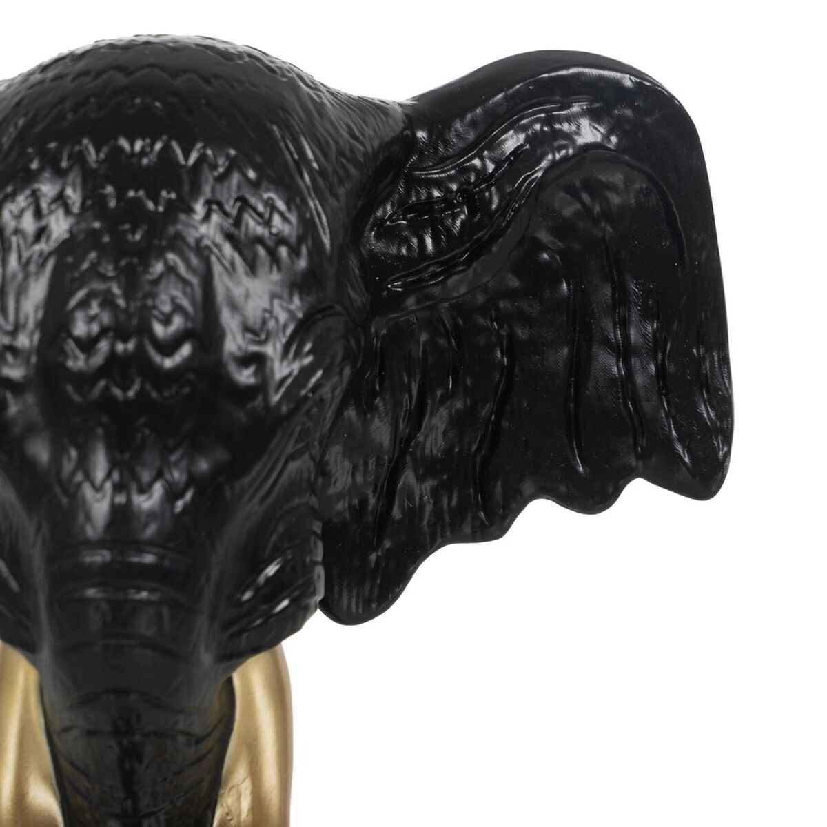 Prydnadsfigur Svart Gyllene Elefant 20,5 x 14,3 x 35,5 cm - 3