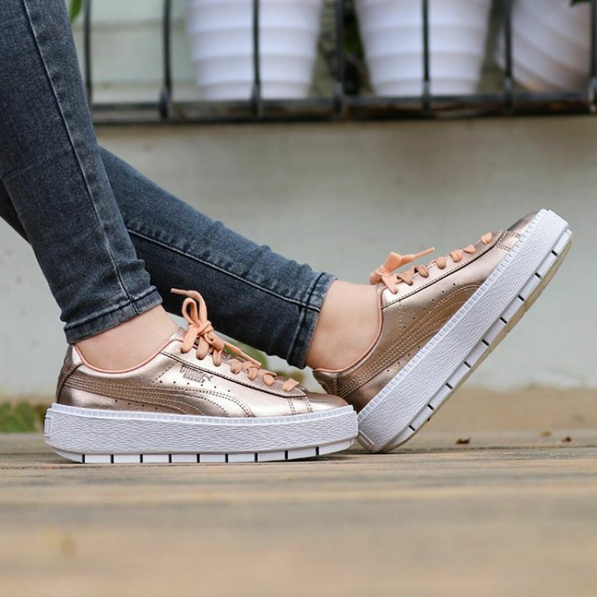 Casual Träningsskor Dam Puma Basket Platform Trace Luxe - 16
