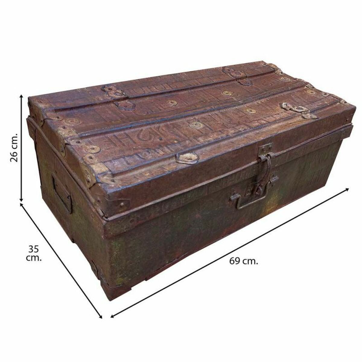 Dekorativ resväska Alexandra House Living Brun Järn Traditionell stil 35 x 26 x 69 cm - 4