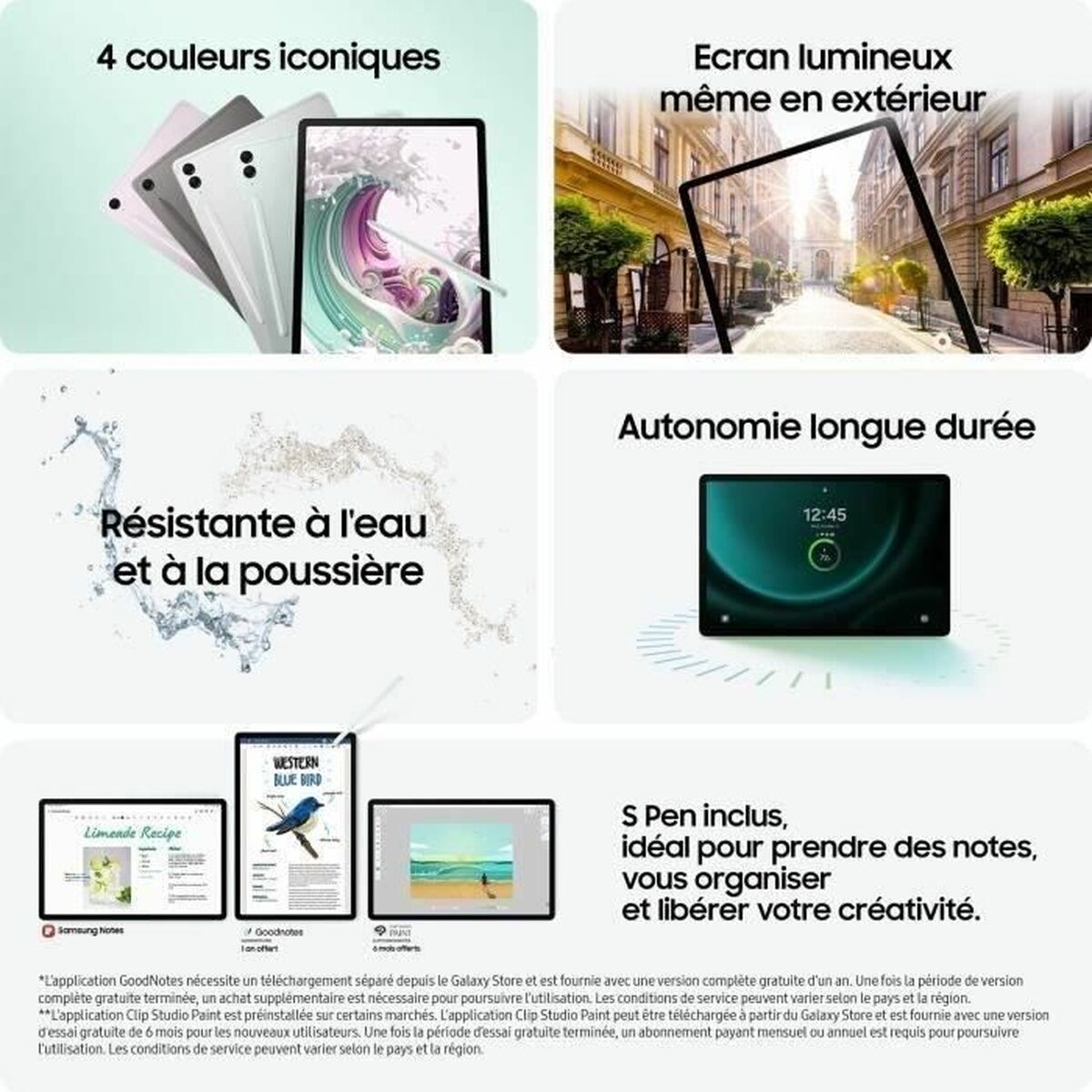 Läsplatta Samsung Galaxy Tab S9 FE+ 8 GB RAM 128 GB Lila - 3