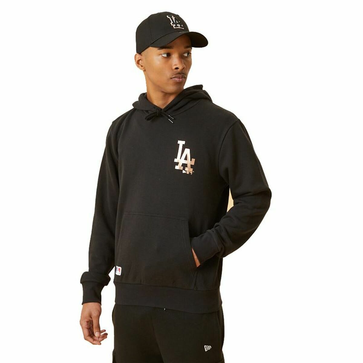 Tröja utan huva Herr  LA Dodger Metallic Logo New Era Svart - 3