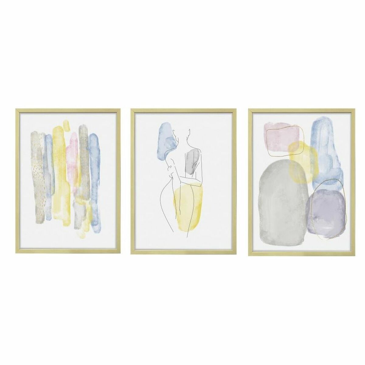 Tavla DKD Home Decor Glas polystyren 53 x 3 x 73 cm (3 Delar)