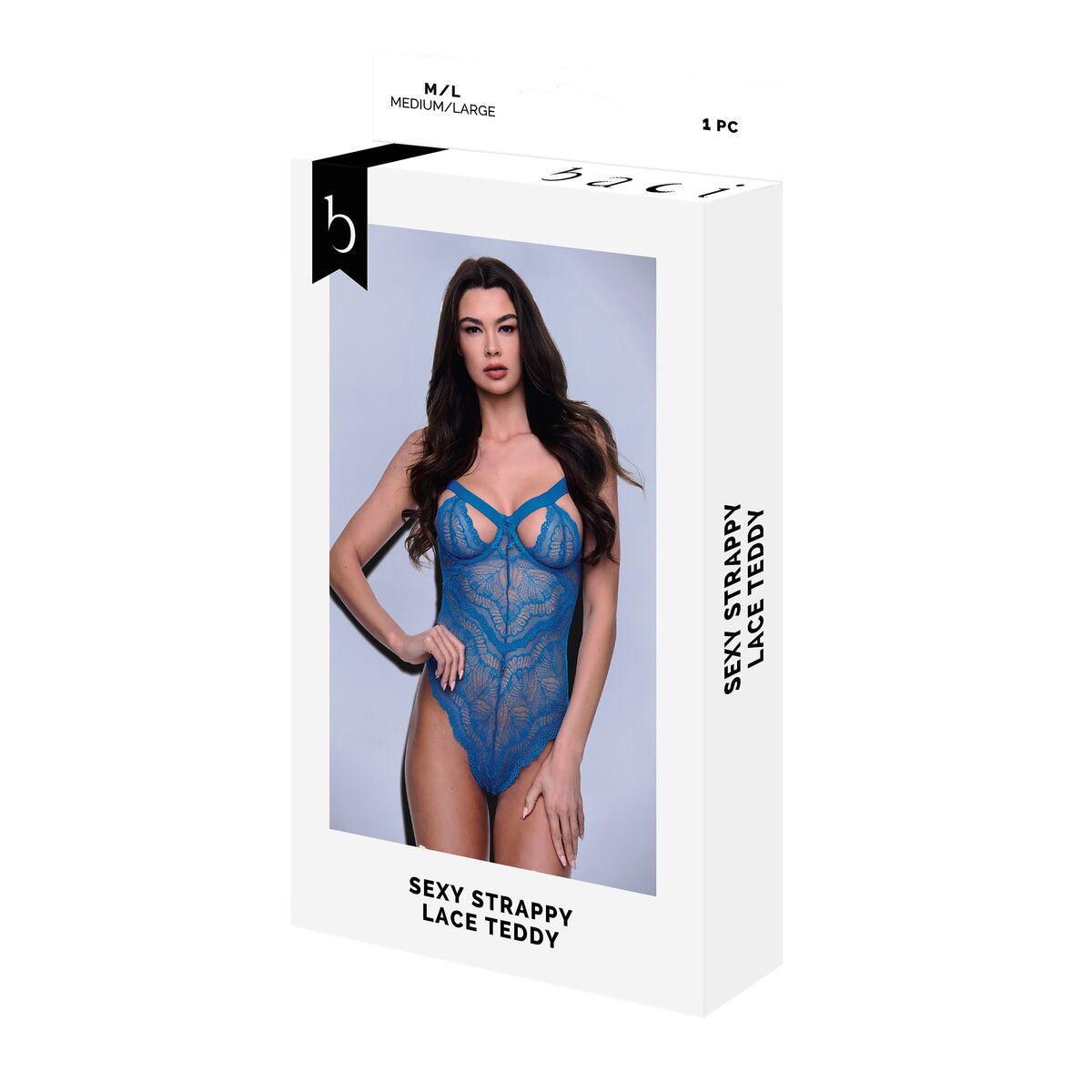 Set med underkläder Baci Lingerie Lace Teddy Blå (M/L)