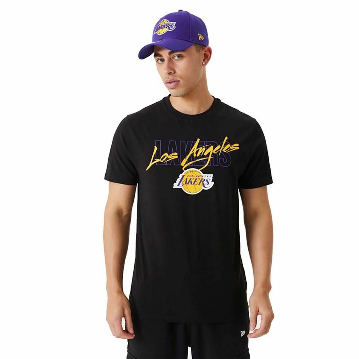 T-shirt med kortärm Herr New Era Script LA Lakers - 3